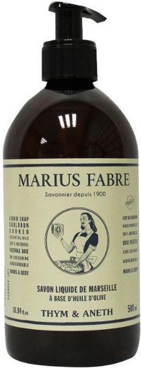 Marius Fabre Nature Marseille zeep tijm dille met pomp 500 Milliliter