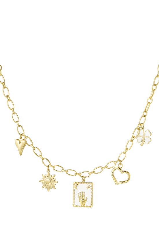 Bijoutheek Collier Bedels Magic Hand Wit Goud