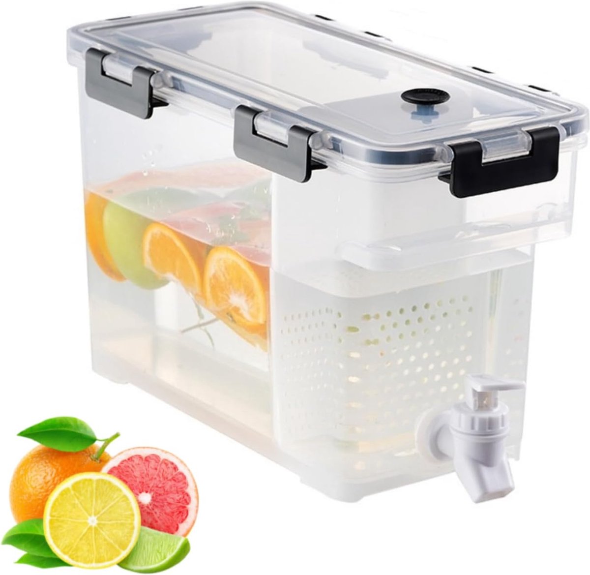 3 5L plastic drankdispenser koelkast drankdispenser met verwijderbare filterplaat en kraan fruittheepot limonadedrankcontainer voor keukenfeestbar