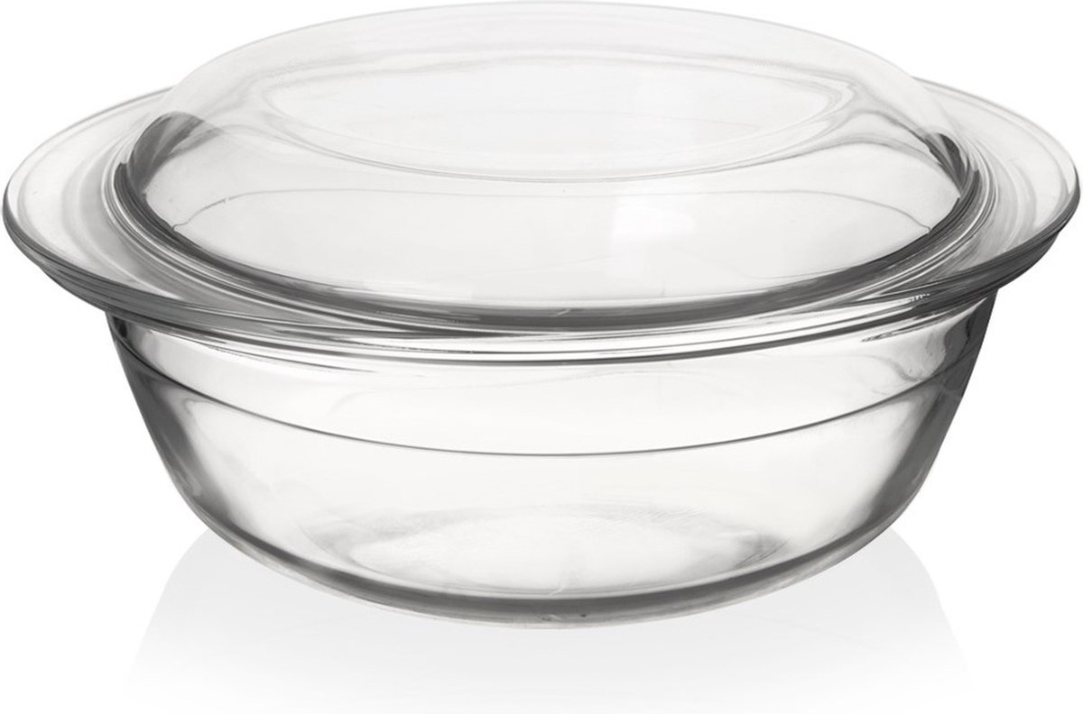 Ovenschaal Glas met Deksel 24x20x10 cm, 1,5 l - Ovenschotel - Braadslede - Braadpan