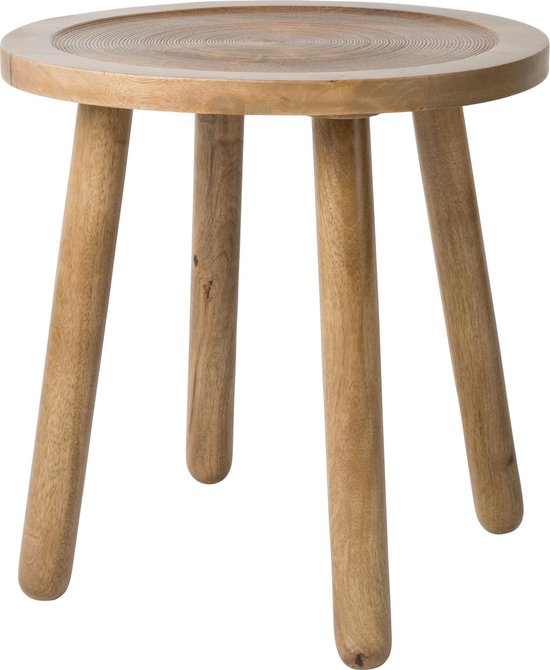 Zuiver Dendron Bijzettafel Rond 43 cm Mangohout - Bruin