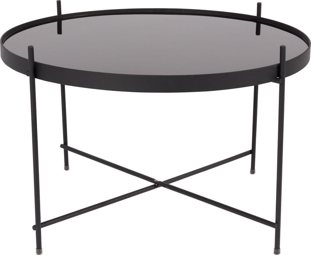 Zuiver Cupid Bijzettafel Rond 62,5 cm Glas/ Metaal Zwart