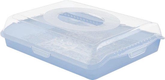 Container Taart keeeper - taart container - 45x35x11 cm - Opbergdoos - Blauw ...