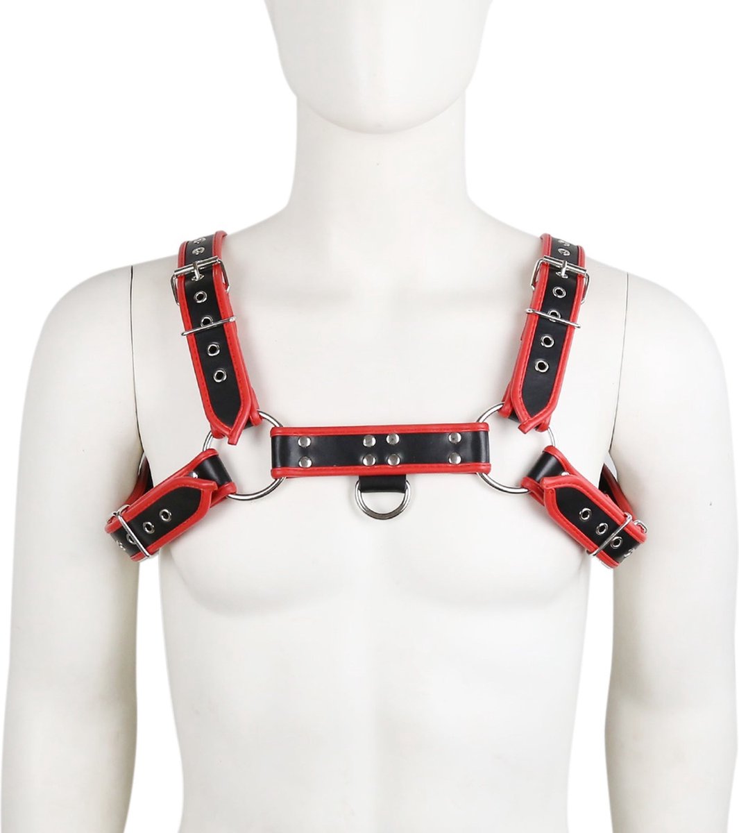 Fixxx - Schouder Harnasje - PU-Leder - One Size - Verstelbaar - Zwart/Rood