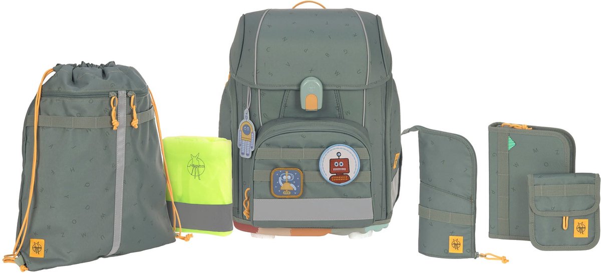 Lässig Schooltas School Set Boxy Unique Green Donkergroen