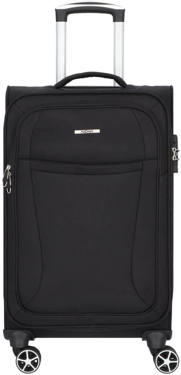 NOWI Edinburgh 4 wielen Trolley 64 cm - Zachte bagage - TSA slot - schwarz