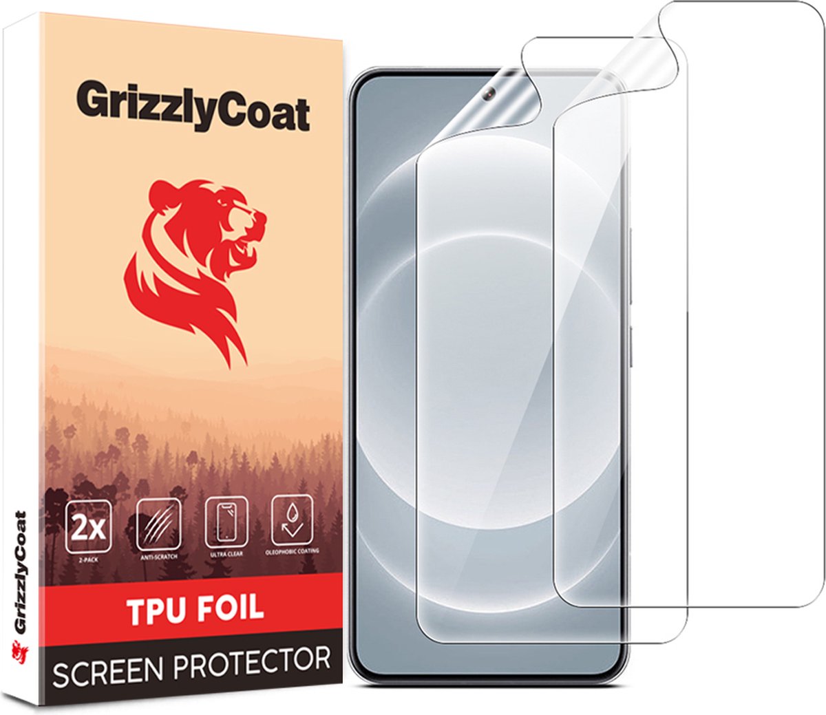 GrizzlyCoat Screenprotector geschikt voor Xiaomi 14 Ultra Hydrogel TPU | GrizzlyCoat Screenprotector - Case Friendly (2-Pack)