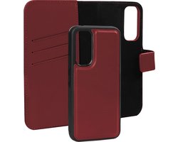 Caseuals 2-in-1 Echt Lederen Portemonnee/Boekhoesje - Krachtige magneetsluiting - geschikt voor Samsung Galaxy A34 5G - Rood