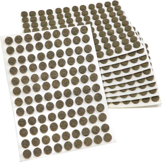 Fix-O-Moll zelfklevende meubelviltglijders bruin 100x100mm