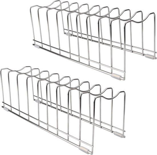 Metaltex Pannendekselhouder voor 5 Deksels Zilver