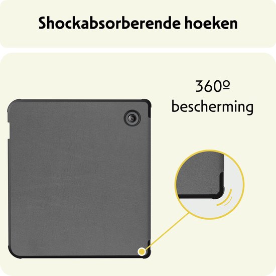 Hoesje Geschikt voor Kobo Libra Colour Hoes Bescherm Hoesje Case Sleep Cover - Hoes Geschikt voor Kobo Libra Colour Hoesje - Grijs van Hoesje  — afbeelding 5