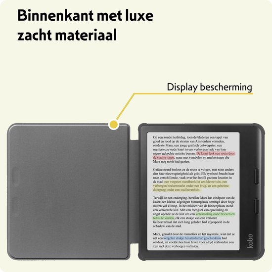 Hoesje Geschikt voor Kobo Libra Colour Hoes Bescherm Hoesje Case Sleep Cover Met Screenprotector - Hoes Geschikt voor Kobo Libra Colour Hoesje - Don't Touch Me van Hoesje  — afbeelding 4