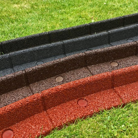 FlexiBorder - Bordure de pelouse - Bordure de jardin flexible pour pelouse - Allées - Bordures surélevées - Gazon artificiel - Gris - 2 x 1 m de long