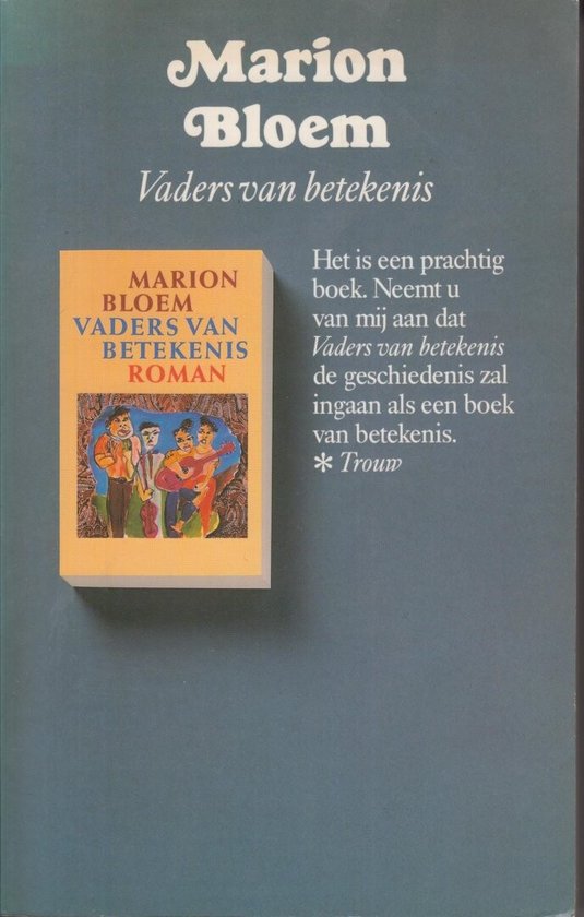 Boek "Vaders van betekenis" van Marion Bloem met illustratie van drie mannen.