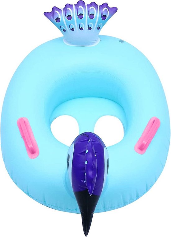 Bouée - Paon - avec siège - Poignées - Blauw/ Violet - Tout-petit et Bébé - Bouée - Bouée bébé - Flotteur bébé - Entraîneur de natation - Opblaasbaar - Chaise de natation - Poignées