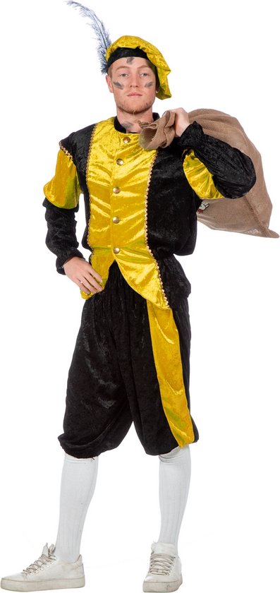 Piet kostuum zwart/geel