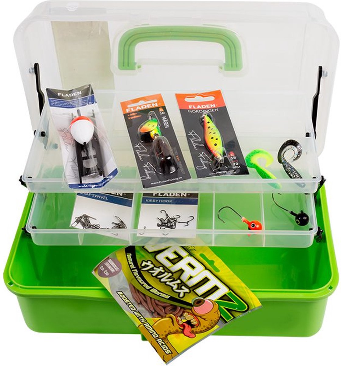 Fladen Spinosaurus Fishing Freshwater Green (kids) - Kunstaas Set