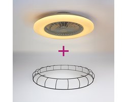 Plafondventilator Cakir met stereffect en aanpasbare kleurtemperatuur - metalen kap