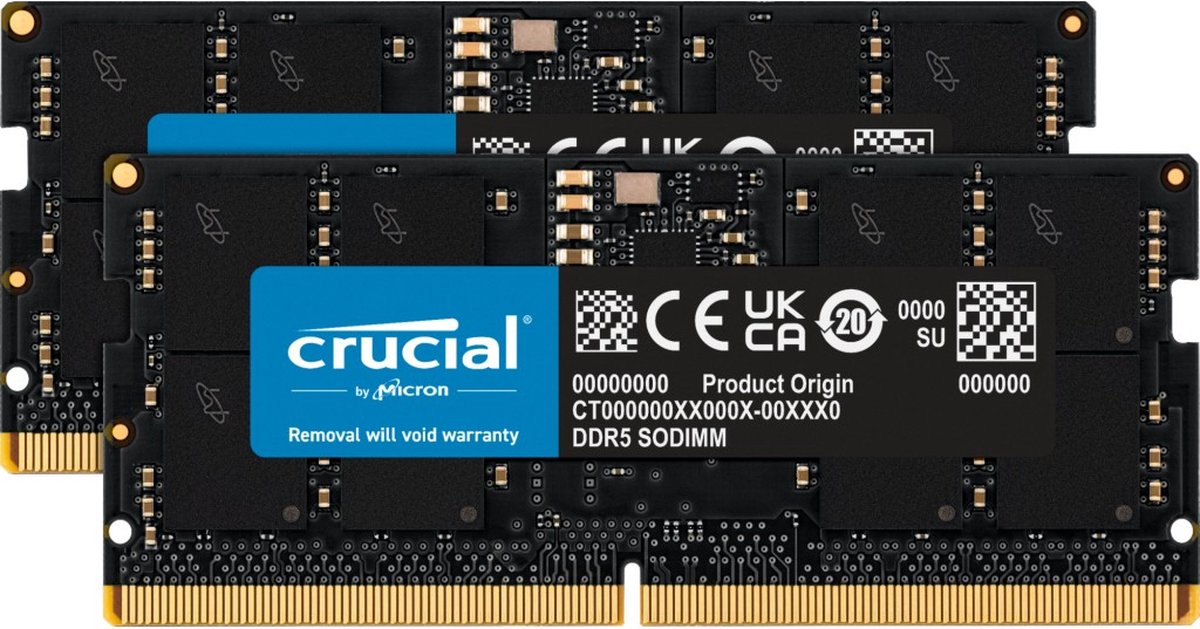 Crucial CT2K16G48C40S5 - Laptopgeheugen - 32GB DDR5 - 2 x 16GB
