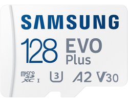 Samsung EVO Plus - Micro SD Kaart - Inclusief SD Adapter - 160 MB/s - 128 GB