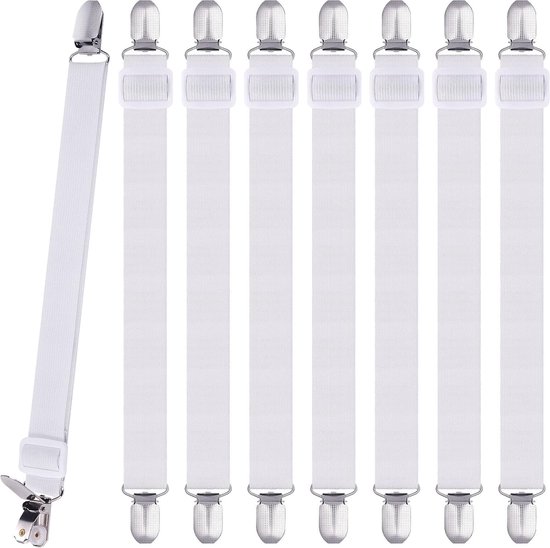 Verstelbare, Elastische Lakenspanners; O.a. Wit; Voor De Hoeken Van Bed Matras Of Zitbank