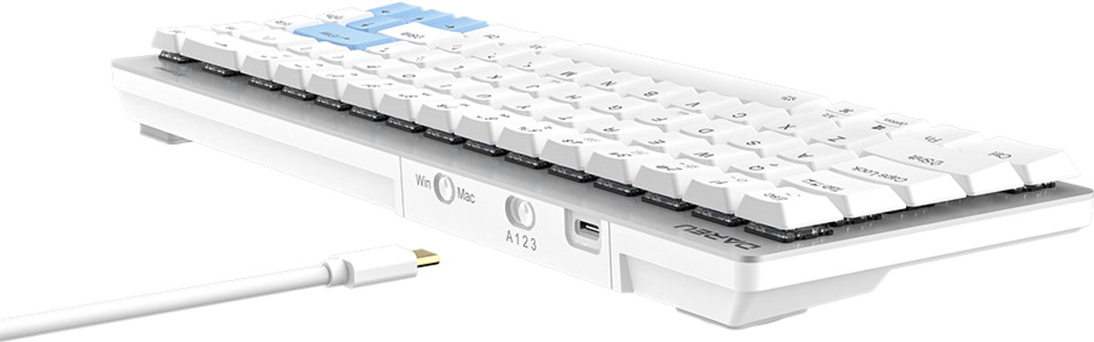 DAREU EK868 White 65% Red Low-Profile Switch Bluetooth Engels Mechanisch Gaming Toetsenbord thumbnail 5