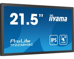 iiyama TF2238MSC-B1 beeldkrant Digitaal A-kaart 55,9 cm (22") LED 600 cd/m² Full HD Zwart Touchscreen