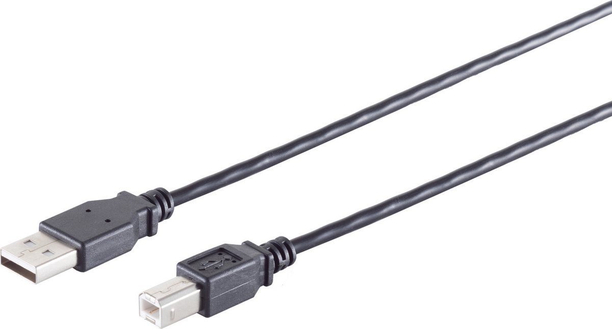 Image of USB-A - USB-B kabel | USB2.0 | 2,5W | zwart | 5 meter