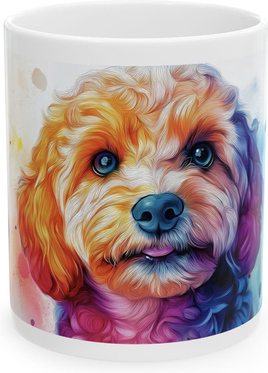 Mok Labradoodle - Koffiemok - Theemok - Aquarel - Mok - 325 ML - hond - beker