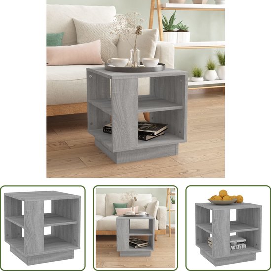 Foto: The living store banktafel grijs sonoma eiken 40 x 40 x 43 cm opbergruimte