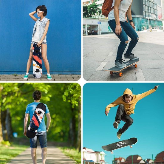 Skateboards für Anfänger, 78,7 x 20,3 cm, komplettes Skateboard für Kinder, Jugendliche und Erwachsene, 7-lagiges kanadisches Ahornholz, Doppel-Kick-Deck, konkaves Standard- und Trick-Skateboard mit