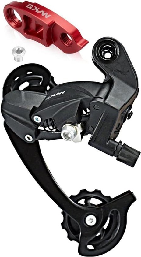 Foto: Achterderailleur voor 6 11 speed fietsen met rode hanger extender max 50 t vliegwiel mountainbike racefiets