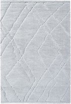 Tapis Rugsman Kyoto 014.0005.5181 - 133 x 195 cm - Grijs - Rectangulaire - Polyester - Salon - Géométrique - Shaggy - Poils longs, Boho, Moderne