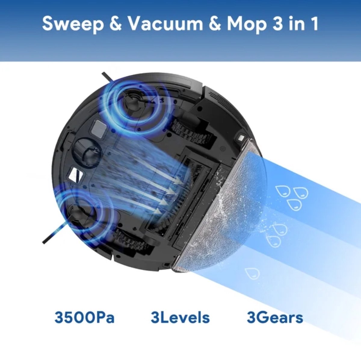 Bagotte BG 950 Max Robotstofzuiger met Dweilfunctie - afbeelding 2