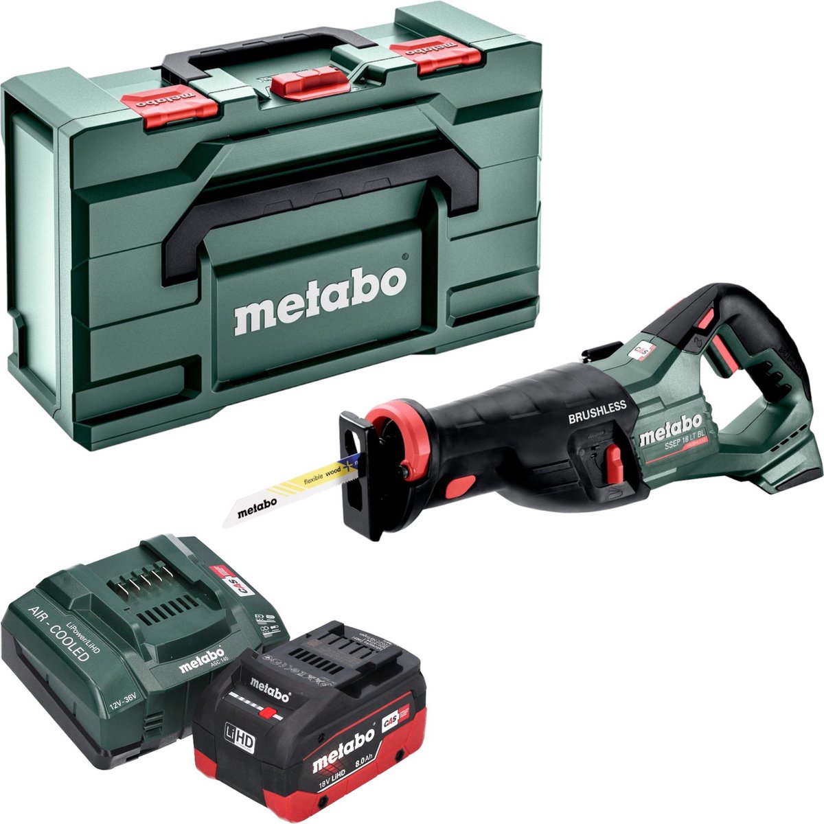 Metabo SSEP 18 LT BL accu reciprozaag 18 V 32 mm borstelloos + 1x LiHD accu 8.0 Ah + lader + metabox