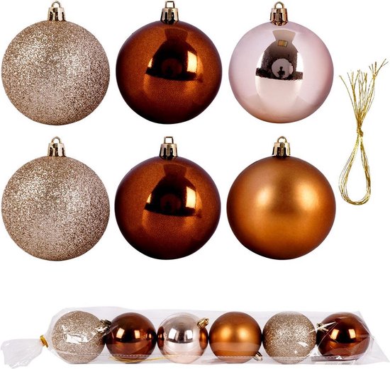 Mica Decorations kerstballen onbreekbaar goud - 60 stuks 7cm (ø7 cm