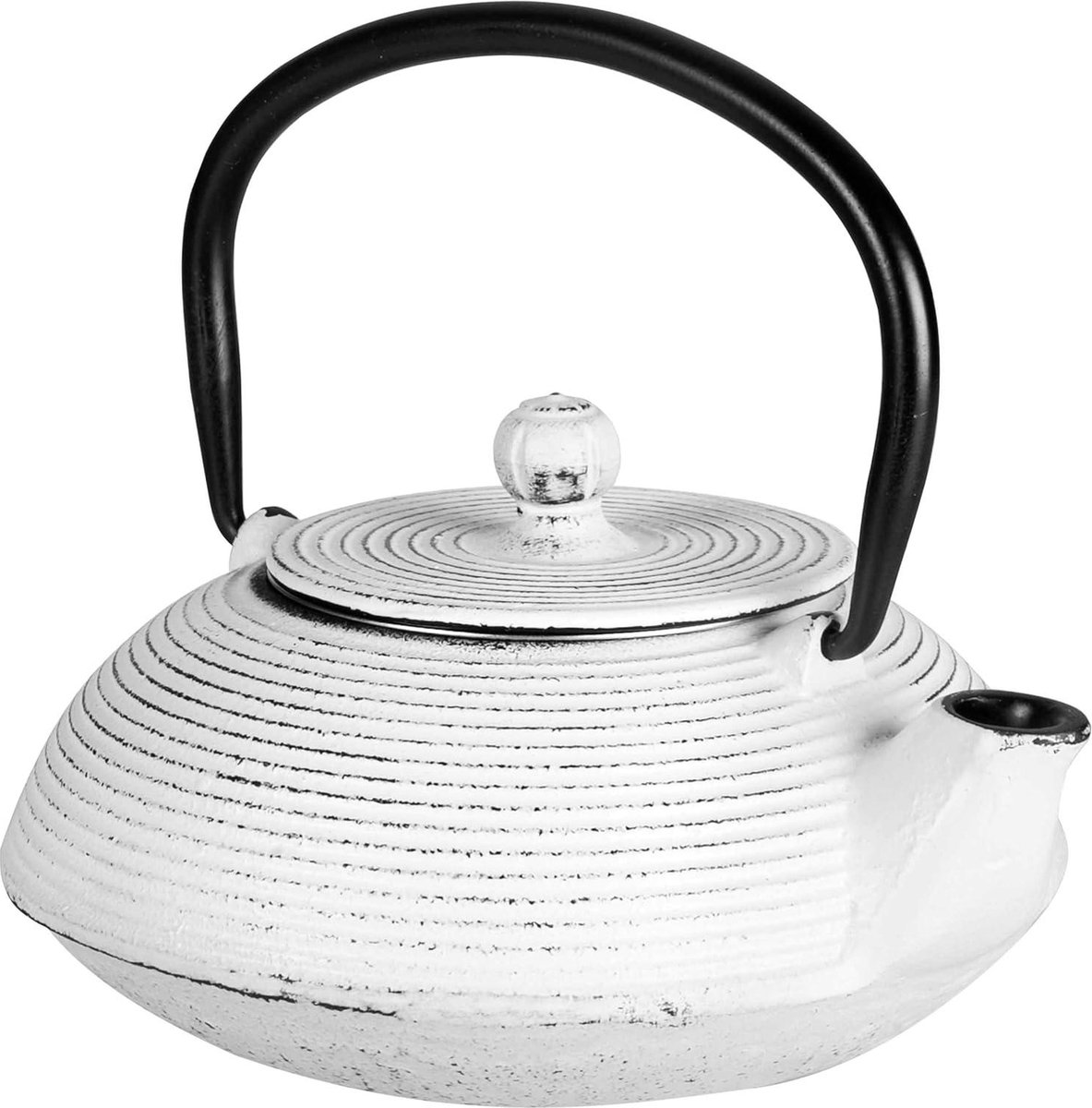 Gesmolten witte gietijzeren theepot 0 5 liter Ivoor 16 x 15 x 9 cm