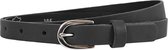 Landley Smalle Dames Riem Leer Zwart - 2 cm - Leren Broekriem Smal - Vrouwen Tailleriem - Lengte totaal 110 cm / Riemmaat 95