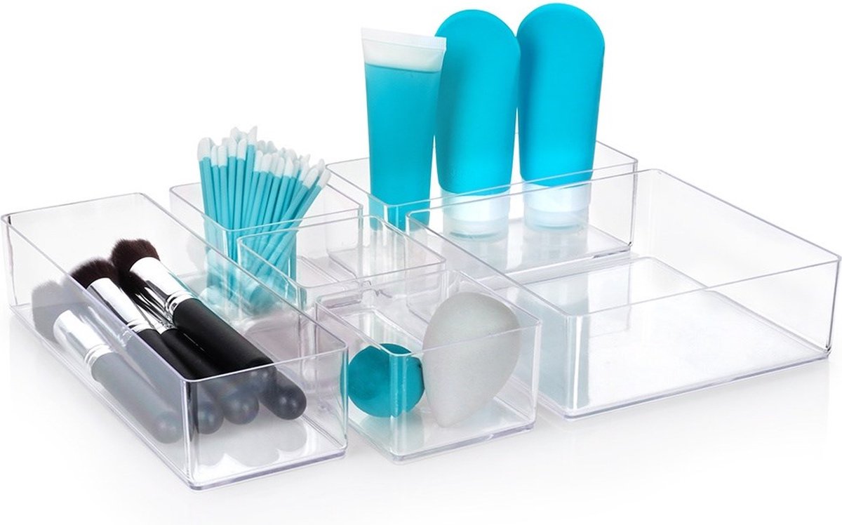 VILDE - Make-up Organizer - Acryl - Transparant - 6 Delig