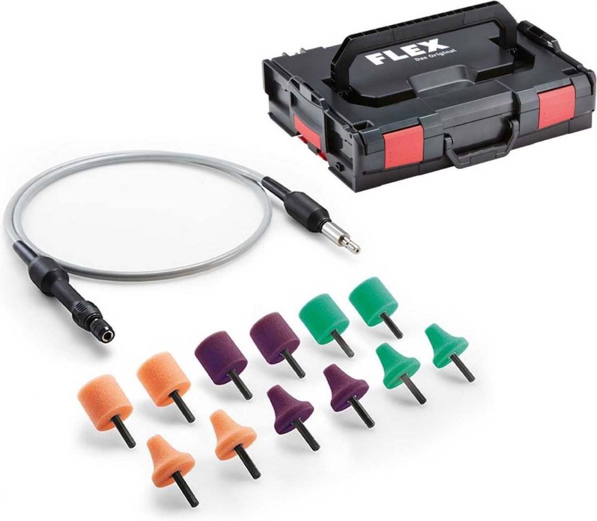 FLEX - Flexibele as - FS 140 Set - inclusief pads / Hardcase voor de PXE 80 10.8-EC - 12-EC - 24 Stuks