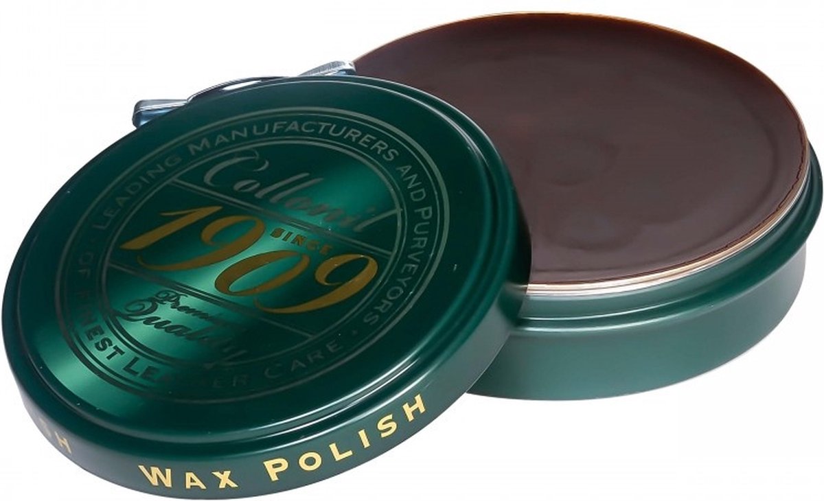 Wax Hoogglans Polish Donkerbruin voor glad leer - Collonil 1909 professionele shoewax