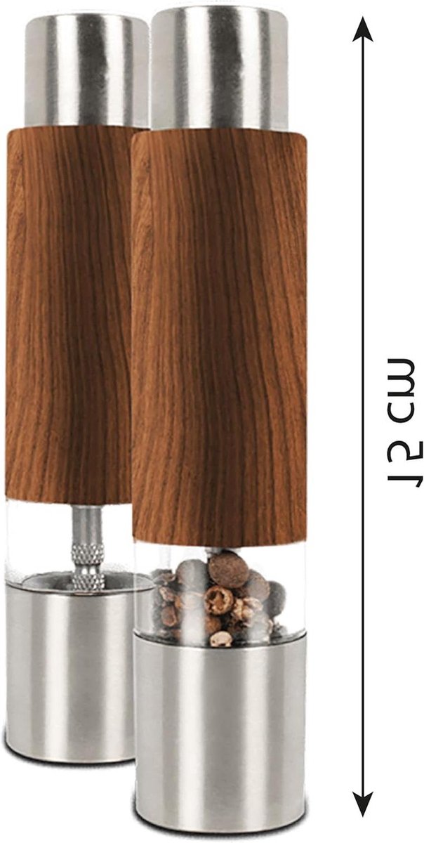 Zout- en pepervaatje handmatige peper- en zoutmolen kruidendispenser Legno-effect Manuel