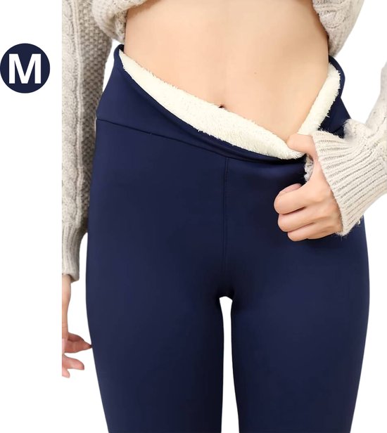 Nivard Winter Panty - Warme panty - Fleece Panty - Thermo Panty - Legging - Stretch - Dames Kleding - Marineblauw - Maat M