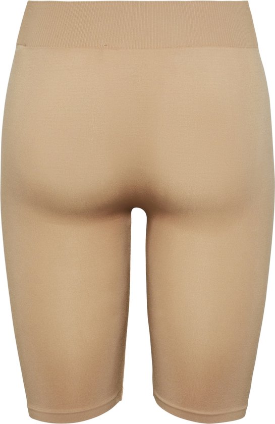 Zicht op de achterkant van een huidskleurige fietsshort.