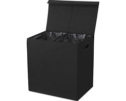 Basic wasmand - Opvouwbaar - 2 compartimenten - 120 liter - Zwart