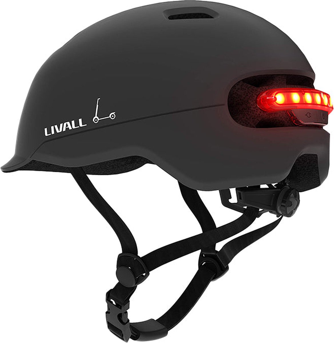 Livall C20 Zwart Medium - (Smart) Fietshelm – SOS functie – LED verlichting– Remlicht – Officieel Benelux model