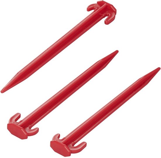 ProPlus Tentharing - 19 cm - ABS Grondpennen - Lichtgewicht - Tentpennen - Tentverankering - voor Tenten - Kunststof - 6 stuks - Rood van ProPlus — afbeelding 4