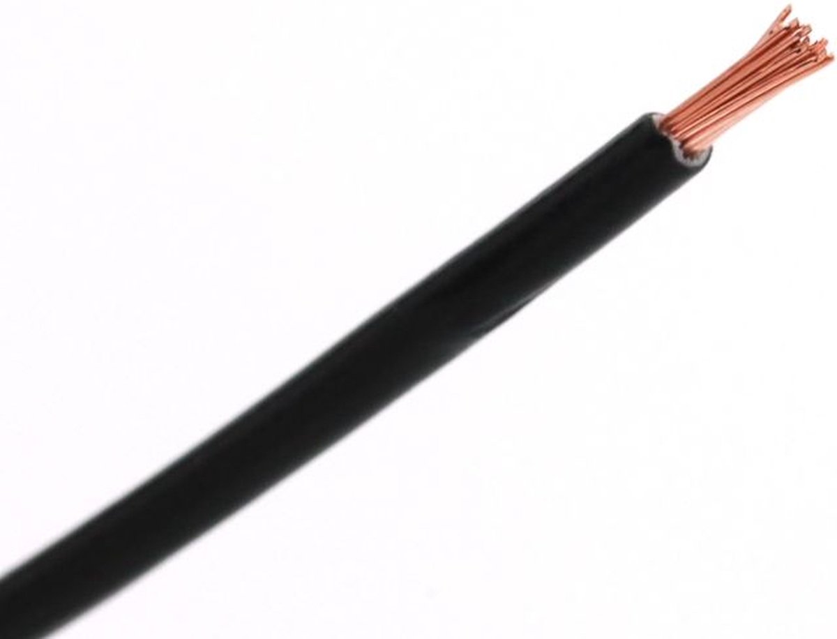 Eenaderige kabel 1,5 mm² zwart per 100 mtr