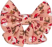 Kerst Damesstrikje Voor Honden - Feestelijk Strikje Voor Teefjes - Roze - Kerstman - Sneeuwman - Cuddly Christmas - Paw My God! - Maat S