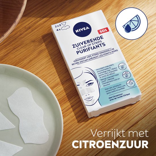 NIVEA Zuiverende Clear-up Strips - Neusstrips Meeeters - Blackhead Remover - Mee eters verwijderen - Pimple Patch - 6 stuks